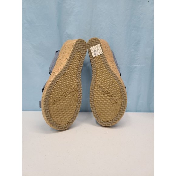 SKETCHERS LUXE FOAM RELAXED STEP CORK WEDGE SLIDE WOMEN’S SANDALS SIZE 6.5 - Picture 6 of 6